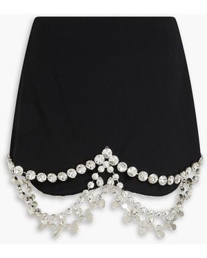 Area Crystal-embellished wool-blend mini skirt - Schwarz