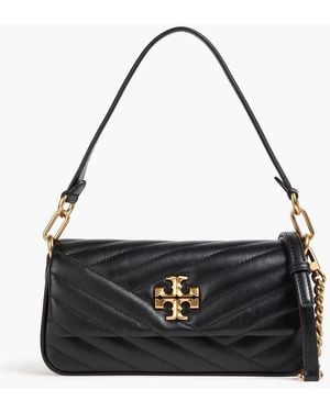 Tory Burch Kira Quilted Leather Shoulder Bag - Black