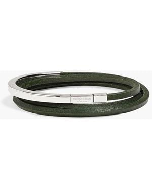 Tateossian Sterling And Leather Bracelet - Green