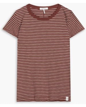 Rag & Bone Striped Cotton-Jersey T-Shirt - Red