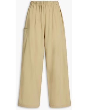 Moncler Woven Wide-leg Pants - Natural