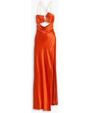 The Sei Cutout Silk-Satin Gown - Red