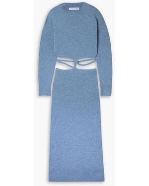 Christopher Esber Midikleid aus einer woll-kaschmirmischung mit cout-outs zum binden - Blau