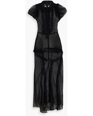 Simone Rocha Ruffled Tulle Midi Dress - Black