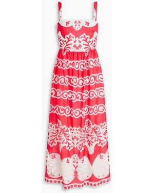 Borgo De Nor Ninet Cotton-Blend Lace Midi Dress - Red
