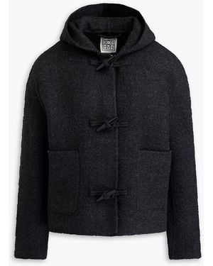TOTEME Wool-Blend Felt Hooded Jacket - Black