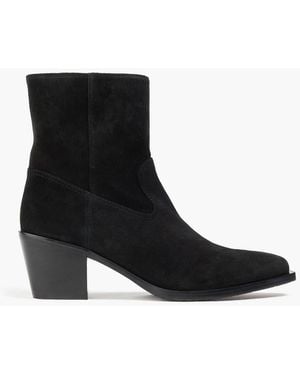 Stuart Weitzman Tate Suede Cowboy Boots - Black