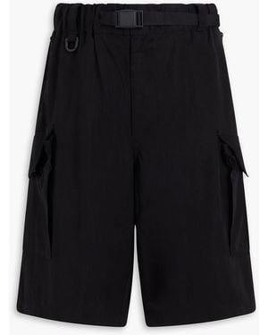 Y-3 Logo-Print Twill Shorts - Black