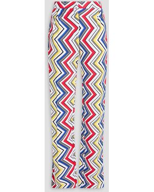 Missoni Stretch-Knit Wide-Leg Trousers - White