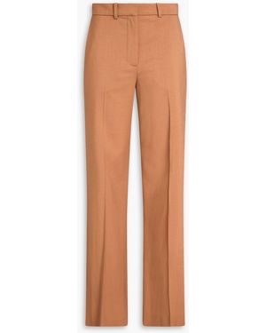 JOSEPH Morissey Wool-Blend Twill Straight-Leg Trousers - Brown