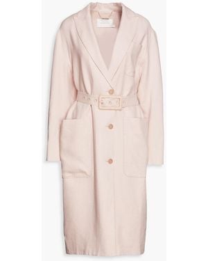 Zimmermann Belted Linen-Blend Twill Trench Coat - Pink