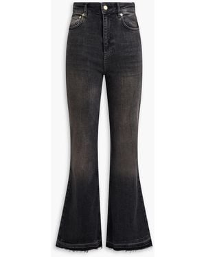 Ganni Faded High-Rise Flared Jeans - Black