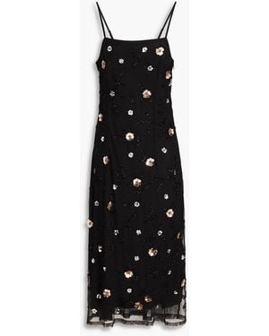 Claudie Pierlot Embellished Tulle Mini Dress - Black