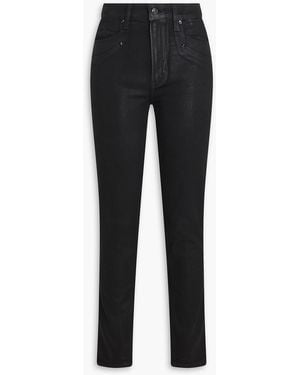 PAIGE Gemma Coated High-Rise Skinny Jeans - Black