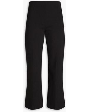 Theory Cropped Crepe Kick-Flare Pants - Black