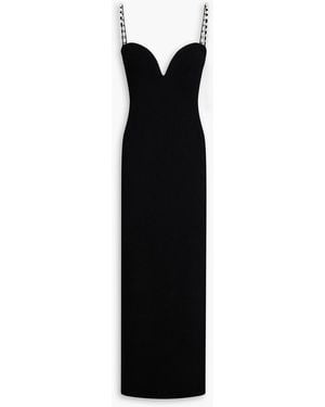 Galvan London Thaila Embellished Ribbed-Knit Maxi Dress - Black