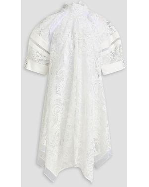 3.1 Phillip Lim Chiffon-trimmed Corded Lace And Cotton-twill Mini Dress - White