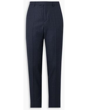 Paul Smith Straight-Leg Checked Wool Suit Pants - Blue