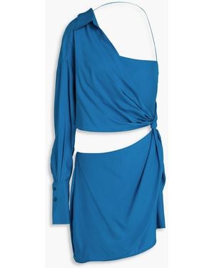 GAUGE81 Darica One-Sleeve Silk-Satin Mini Dress - Blue