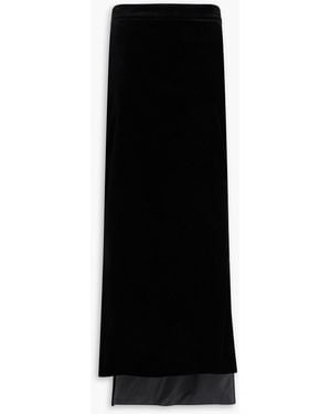 Max Mara Zuppa Cotton-blend Velvet Maxi Skirt - Black