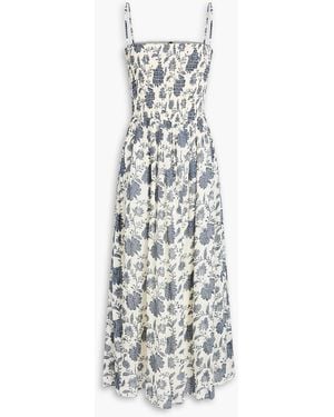 Rag & Bone Hallie Floral-Print Cotton And Silk-Blend Crepon Midi Dress - White