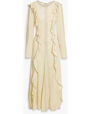 Ulla Johnson Analia Ruffled Wool Maxi Dress - Natural