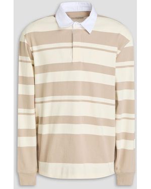 Officine Generale Ryker Striped Cotton-jersey Polo Shirt - Natural