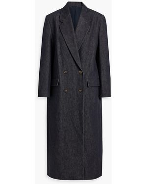 Brunello Cucinelli Double-Breasted Denim Coat - Black