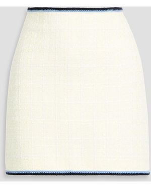 Veronica Beard Ohema Embroidered Cotton-Blend Tweed Mini Skirt - White
