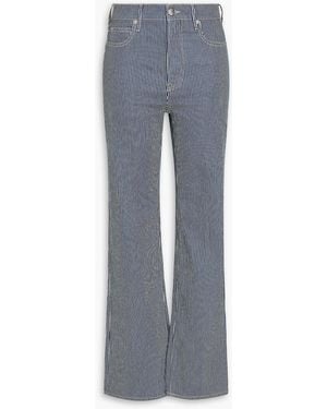 Veronica Beard Crosbie Striped High-Rise Wide-Leg Jeans - Blue