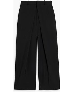 McQueen Wide-Leg Wool Pants - Black