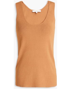 Tibi Ribbed-knit Tank - Brown