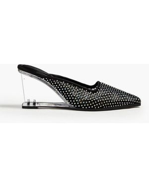 Stine Goya Crystal-embellished Mesh Wedge Mules - Black