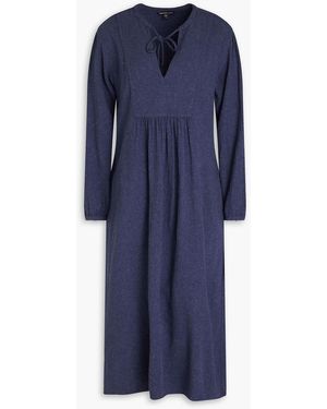 James Perse Tie-detailed Crepe Midi Dress - Blue