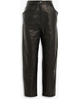 IRO Hazel Leather Straight-leg Pants - Black