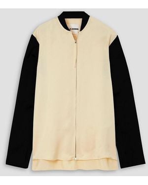 Jil Sander Color-Block Satin Jacket - Natural