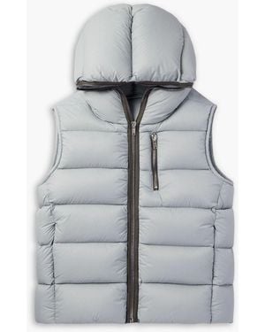 Rick Owens Quilted Shell Hooded Down Vest - Gray