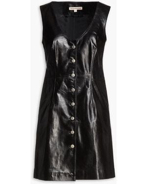 ALEXACHUNG Leather Mini Dress - Black