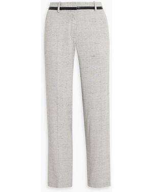 Proenza Schouler Aiden Tweed Straight-Leg Pants - Gray