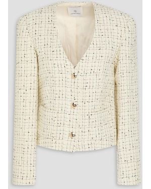 Anine Bing Metallic Gingham Bouclé-Tweed Jacket - Natural