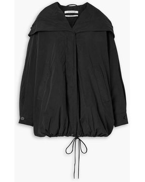 Another Tomorrow Oversized Hooded Shell Jacket - Black