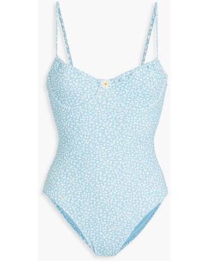 Solid & Striped The malika badeanzug mit floralem print - Blau