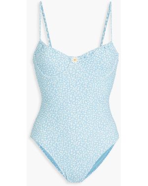 Solid & Striped The malika badeanzug mit floralem print - Blau