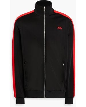 McQueen Striped Knitted Track Jacket - Black