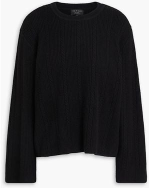 Rag & Bone Maud kaschmirpullover mit zopfstrickmuster - Schwarz