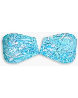 Melissa Odabash Alba Paisley-Print Bandeau Bikini Top - Blue