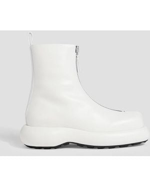 Jil Sander Leather Ankle Boots - White