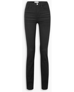 FRAME Le super hoch sitzende bootcut-jeans - Schwarz
