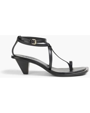 A.Emery Hyde Leather Sandals - Black