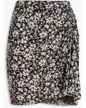 Isabel Marant Angelica Printed Crepe De Chine Mini Skirt - Black